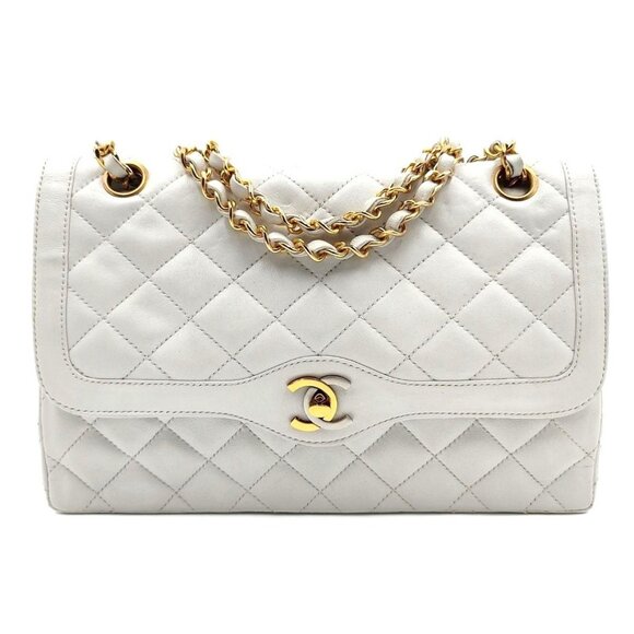 Authentic CHANEL CC 24K Paris Limited Double Flap Bag Lambskin Matelasse Chain - Picture 1 of 16